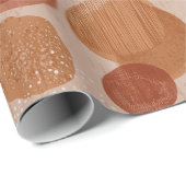 Papier Cadeau Boho Earth Tones Terracotta Geometric Pattern (Coin rond)