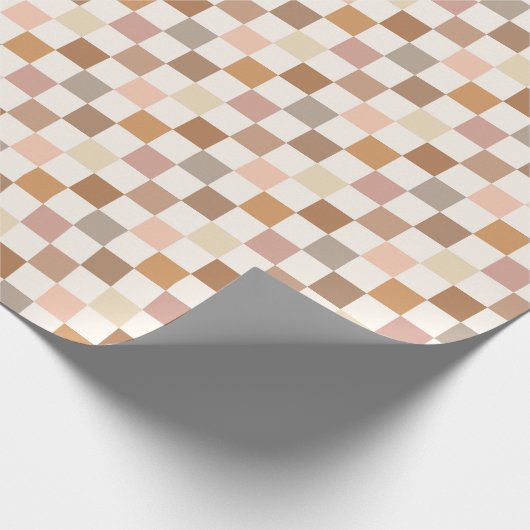 Papier Cadeau Boho Earthy Check Checkerboard Checkered Girly (Coin)