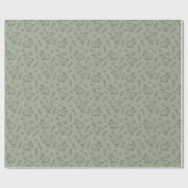 Papier Cadeau Boho Easter Bunny Rabbit Goose Spring Sage Green (Plat)