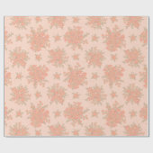 Papier Cadeau Boho Elegant Peach Orange Floral (Plat)