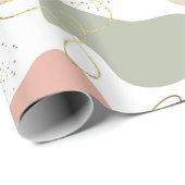 Papier Cadeau Boho esthétique Formes organiques géométriques Mot (Coin rond)