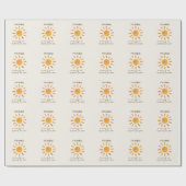 Papier Cadeau Boho Eté Premier Voyage Autour Du Soleil Anniversa (Plat)