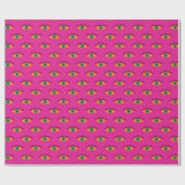 Papier Cadeau BOHO Evil Eye Motif Funky Fuchsia Fun (Plat)