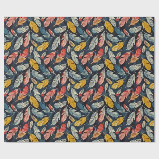 Papier Cadeau Boho Feathers (Plat)