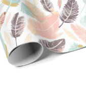 Papier Cadeau Boho Feathers Envelopper le papier (Coin rond)