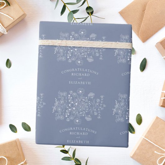 Papier Cadeau Boho Fleur sauvage moderne Mariage aquarelle