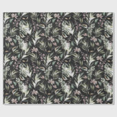 Papier Cadeau Boho Fleurs sauvages Dusty Rose Sage Vert Noir (Plat)