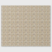 Papier Cadeau Boho floral en beige (Plat)