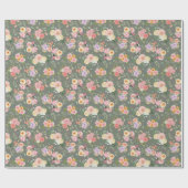 Papier Cadeau Boho Floral été sur Grey (Plat)