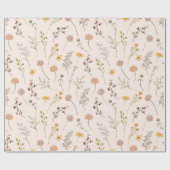 Papier Cadeau Boho Floral Fleur sauvage (Plat)