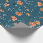 Papier Cadeau BOHO Floral Moderne Aquarelle Terracotta Turquoise (Coin)