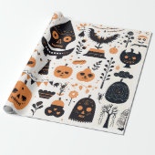Papier Cadeau Boho Halloween Cute Party Embellish (Déroulé)