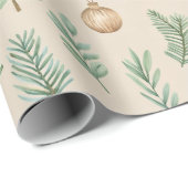 Papier Cadeau Boho Holiday Watercolor Noël (Coin rond)