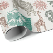 Papier Cadeau Boho Jungle Safari (Coin rond)