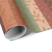 Papier Cadeau Boho Leaf Motif Rustic Home Décor (Coin rond)