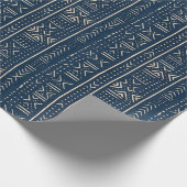 Papier Cadeau Boho Linear Mudcloth | Indigo Classique (Coin)