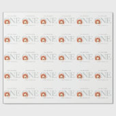 Papier Cadeau Boho Lion Watercolor 1ère fête d'anniversaire (Plat)