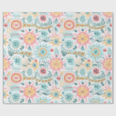 Papier Cadeau Boho mignon Pastel (Plat)