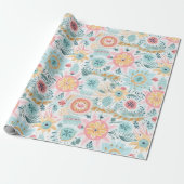 Papier Cadeau Boho mignon Pastel (Déroulé)