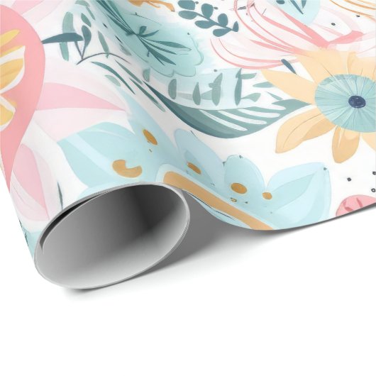 Papier Cadeau Boho mignon Pastel (Coin rond)