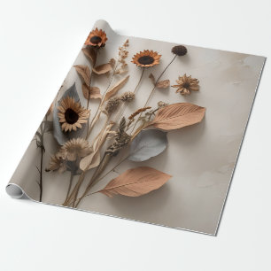 Papier Cadeau Boho minimaliste séché Floral Art Imprimer