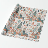 Papier Cadeau Boho Modern Christmas Holiday Collage (Déroulé)