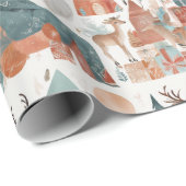 Papier Cadeau Boho Modern Christmas Holiday Collage (Coin rond)