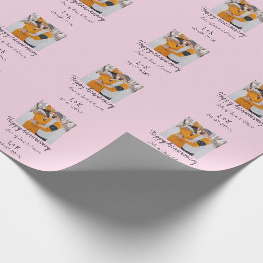 Papier Cadeau Boho moderne heureux anniversaire ajouter nom date (Coin)