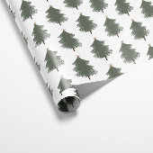 Papier Cadeau Boho moderne Noël vert et or arbre