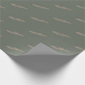 Papier Cadeau Boho moderne Noël Vert et Or Pine (Coin)