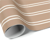 Papier Cadeau Boho Moderne Unisexe Rayé Simple Marron (Coin rond)