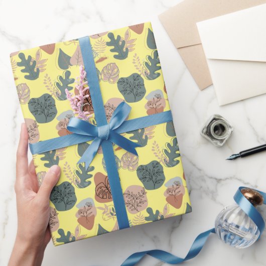 Papier Cadeau BOHO Motif esthétique A12 L Jaune BG (Cadeaux)