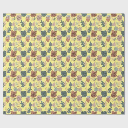 Papier Cadeau BOHO Motif esthétique A12 L Jaune BG (Plat)