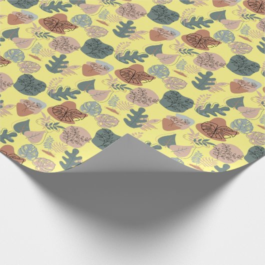 Papier Cadeau BOHO Motif esthétique A12 L Jaune BG (Coin)