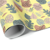 Papier Cadeau BOHO Motif esthétique A12 L Jaune BG (Coin rond)