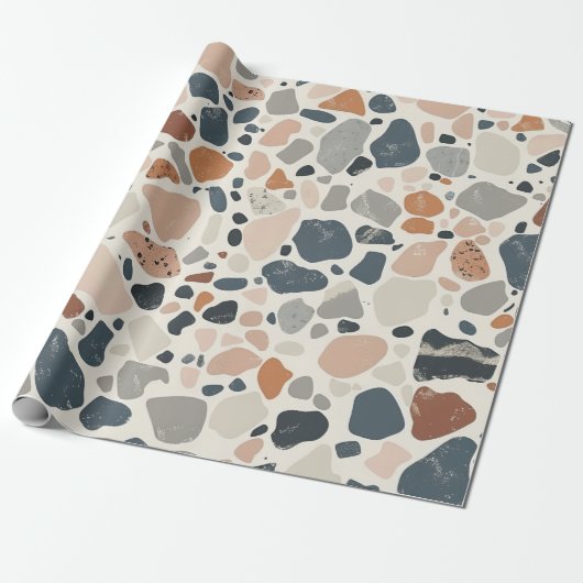 Papier Cadeau Boho Multicolor Terrazzo (Déroulé)