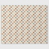 Papier Cadeau Boho Neutral Earthy Checker Checkerboard Checkered (Plat)