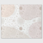 Papier Cadeau Boho Neutral Space Doodles Design esthétique (Plat)