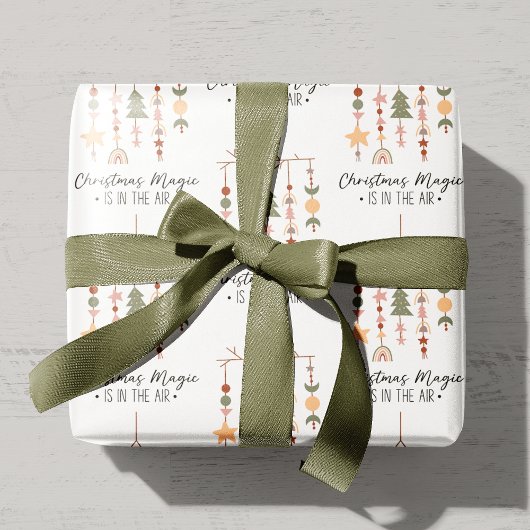 Papier Cadeau Boho Noël magique Festive Fête