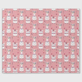 Papier Cadeau Boho nursery white llama, cadeau baby shower (Plat)