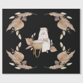 Papier Cadeau Boho Oh Baby Brown et noir Bassinet (Plat)