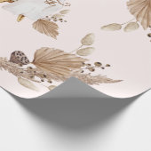 Papier Cadeau Boho Oh Baby Brown et rose Bassinet (Coin)