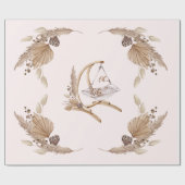 Papier Cadeau Boho Oh Baby Swing Brown et rose (Plat)