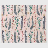 Papier Cadeau Boho pastel Christmas motif (Plat)