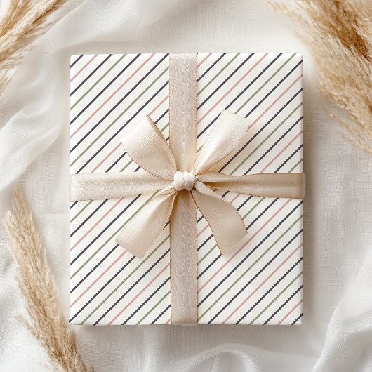 Papier Cadeau Boho Pastel Moderne Rose Vert Gris Gris Gris