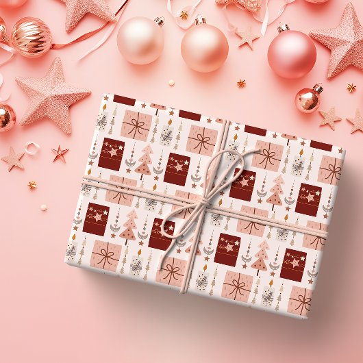 Papier Cadeau Boho Pink Christmas