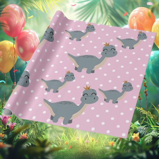 Papier Cadeau Boho Pink Dinosaure