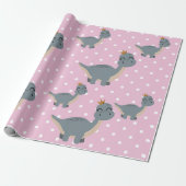 Papier Cadeau Boho Pink Dinosaure (Déroulé)