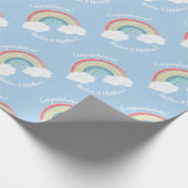 Papier Cadeau Boho Rainbow Baby shower Blue Boy (Coin)