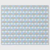 Papier Cadeau Boho Rainbow Baby shower Blue Boy (Plat)